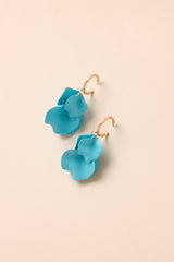 Petals, Please Light Blue Layered Matte Petal Drop Earrings