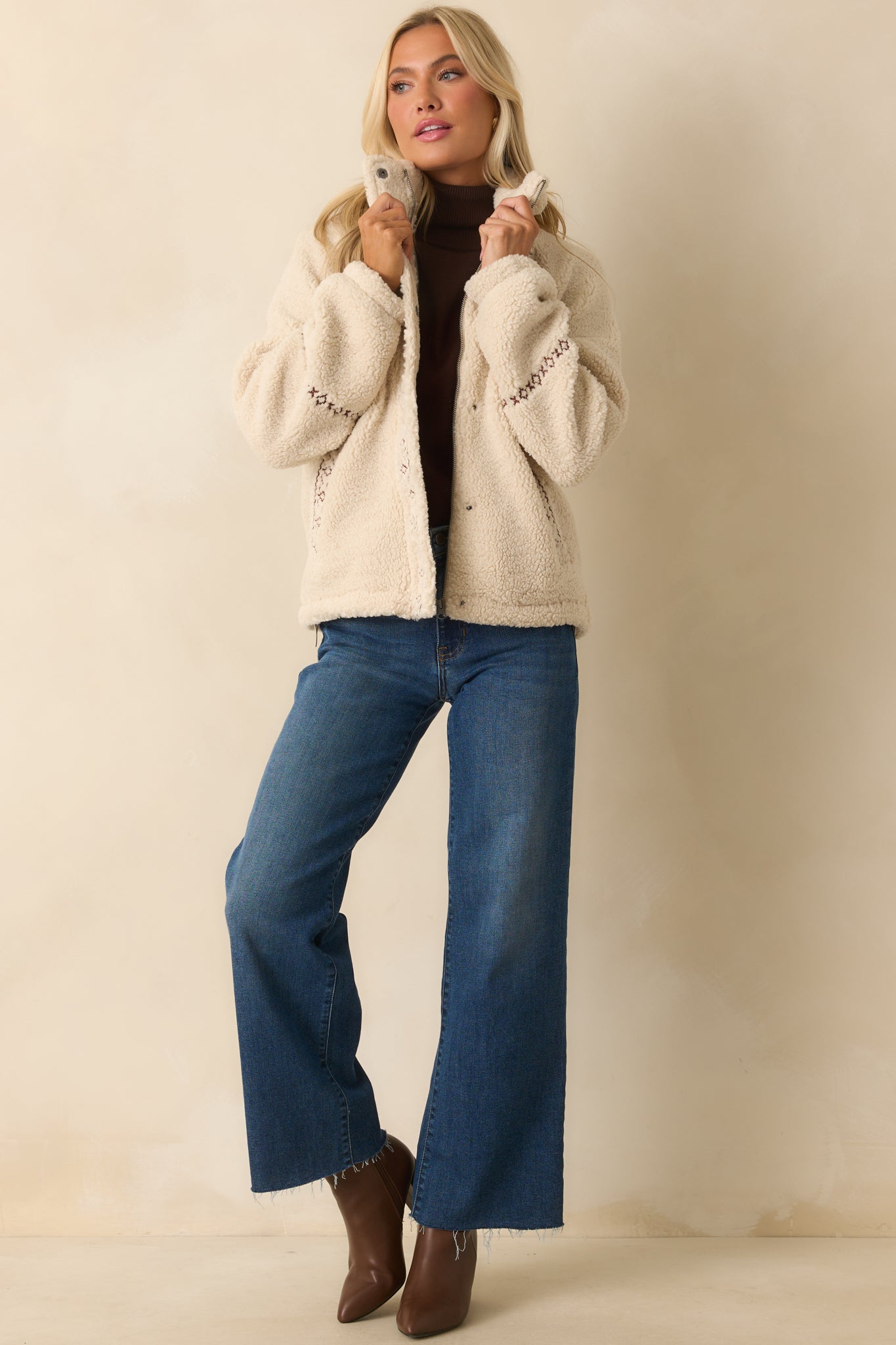Thread & Supply Ivory Sherpa Denver Jacket