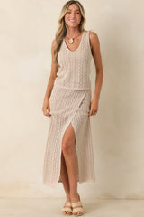 Z Supply Glimmer Gold Metallic Pointelle Knit Midi Skirt