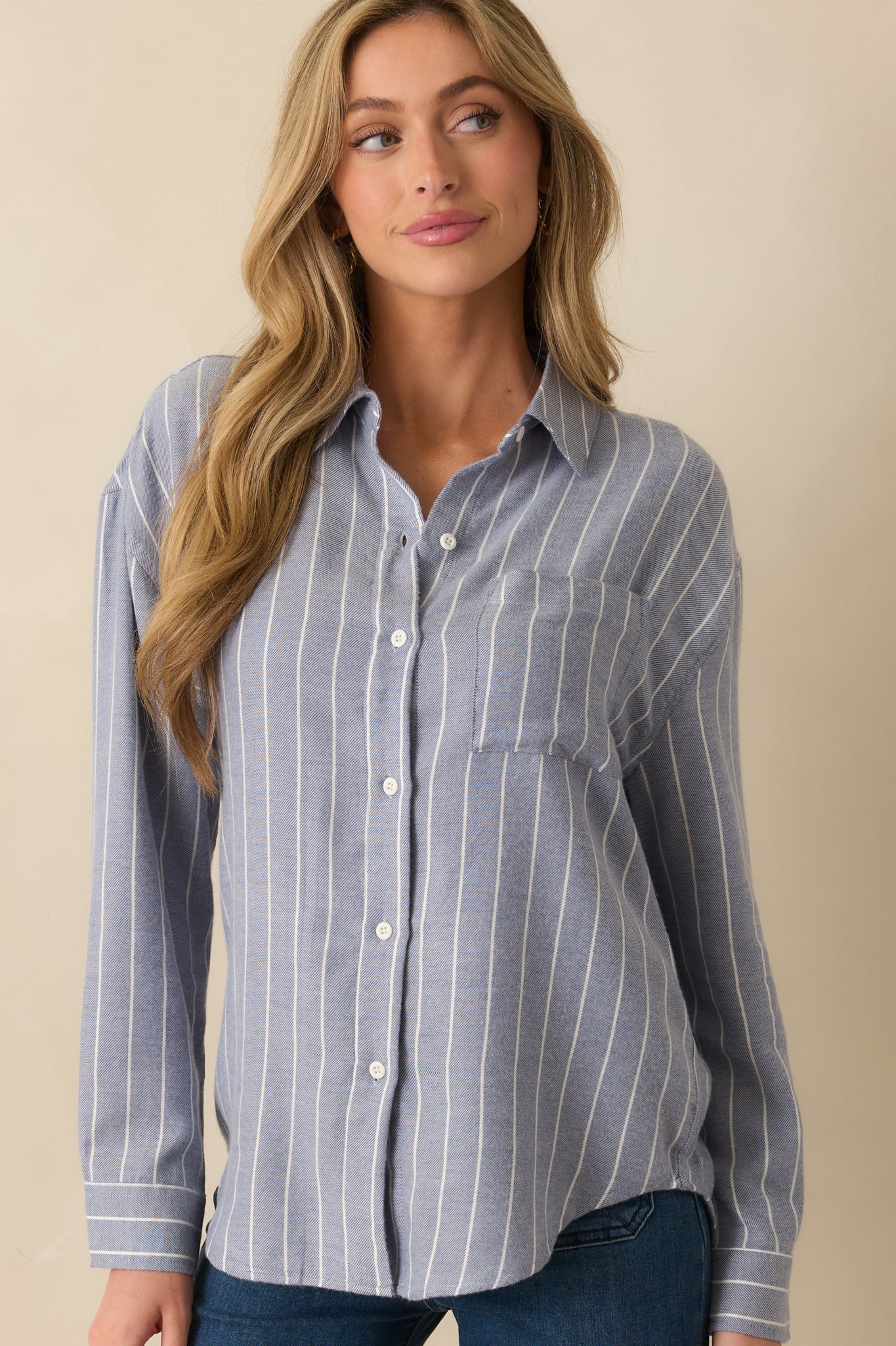 Z Supply Blue Velvet River Plaid Button Up