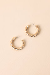 I Could See It Gold Twisted Open Hoop Earrings