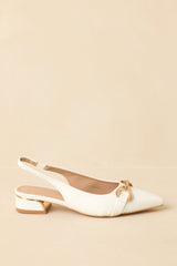 Always Everything White Pointed Toe Slingback Low Block Heels