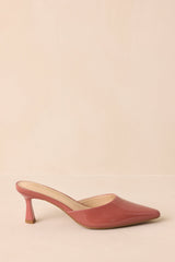 Here We Are Rose Pink Patent Faux Leather High Heel Mules