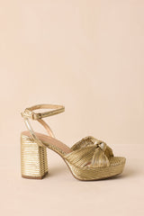 Go For It Gold Metallic Block Heels