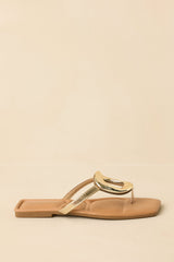 Riviera Glow Gold Metallic Faux Leather Sandals