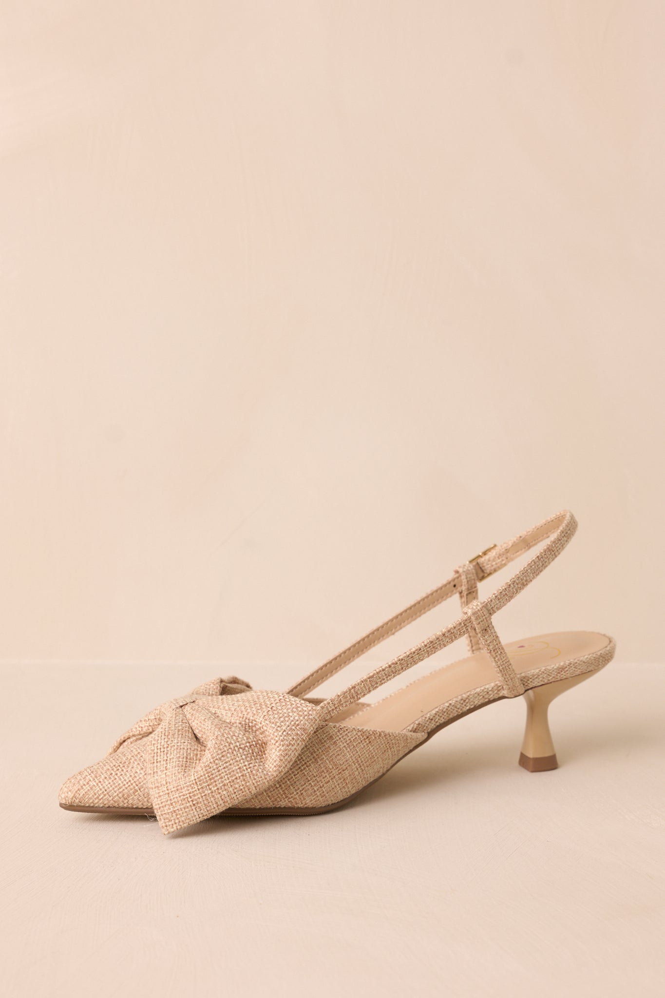 Wildest Dreams Raffia Pointed Toe Kitten Heels