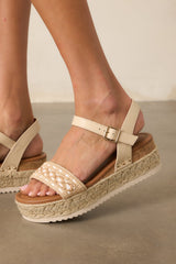 Try To Keep Up Natural Espadrille Platform Sandals