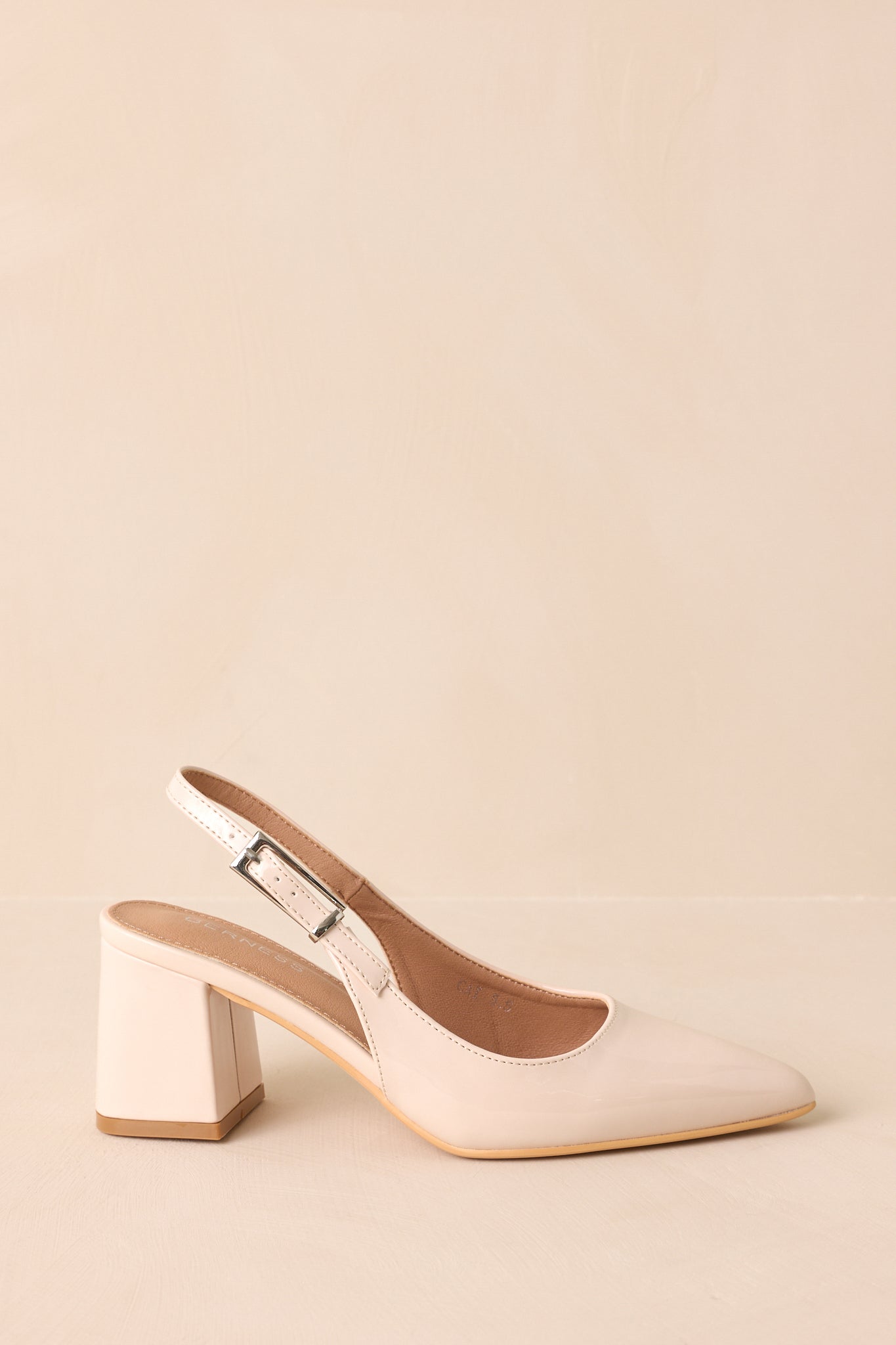 Cloud Nine Nights Ivory Patent Slingback Block Heels