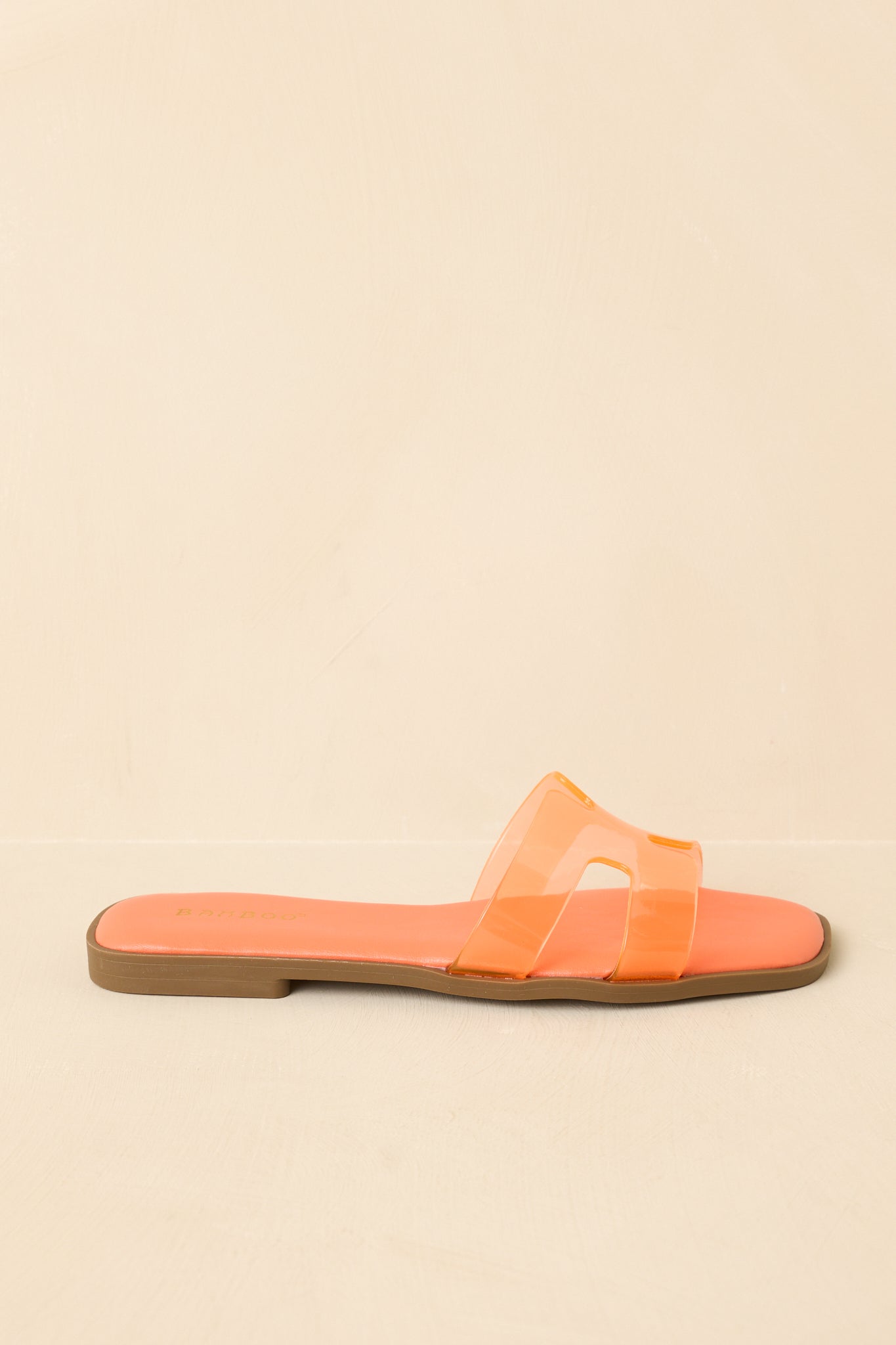 Clear the Way Orange Transparent Strap Slide Sandals