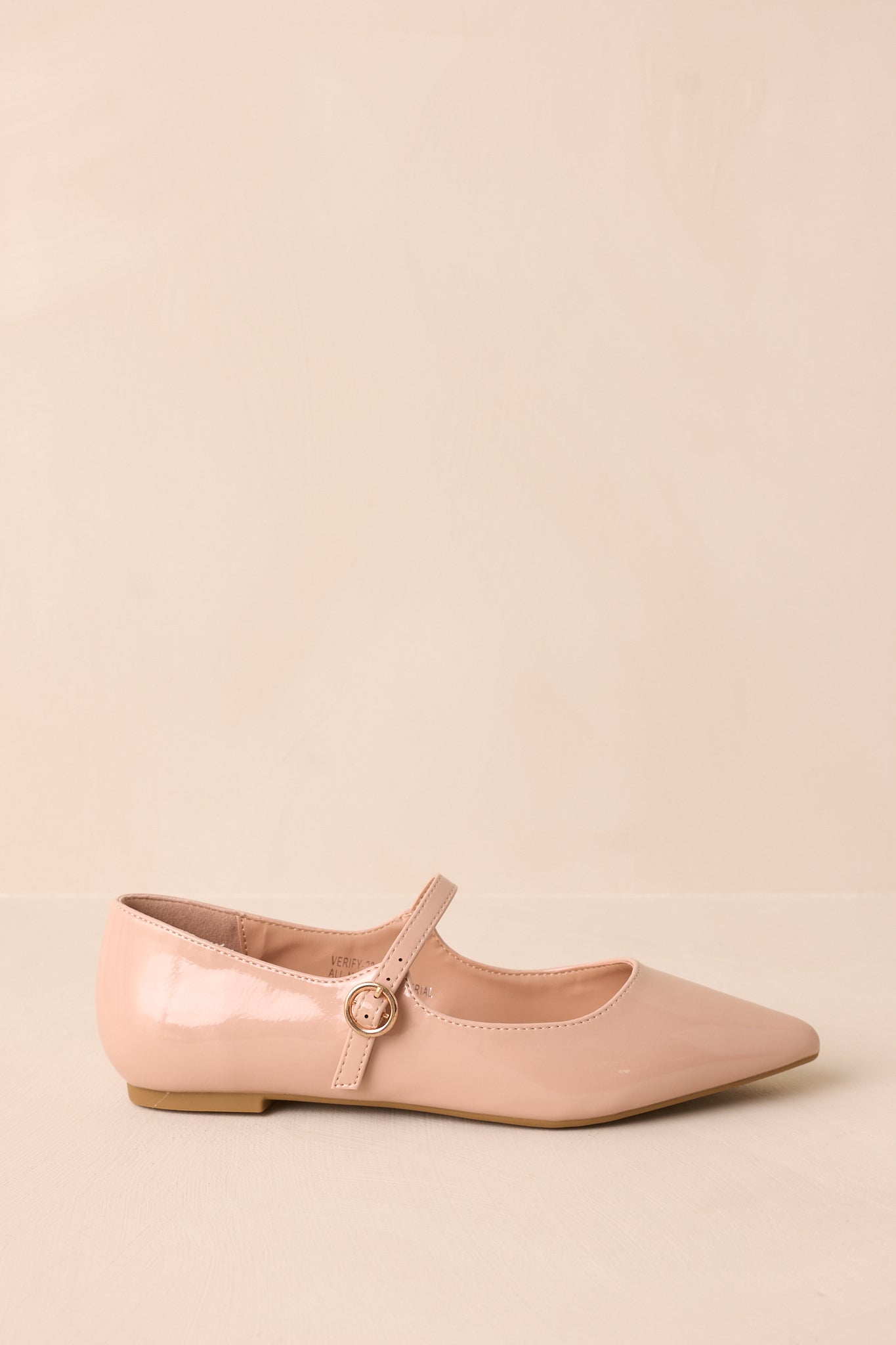 Right Where She Stands Beige Pointed-Toe Mary Jane Flats