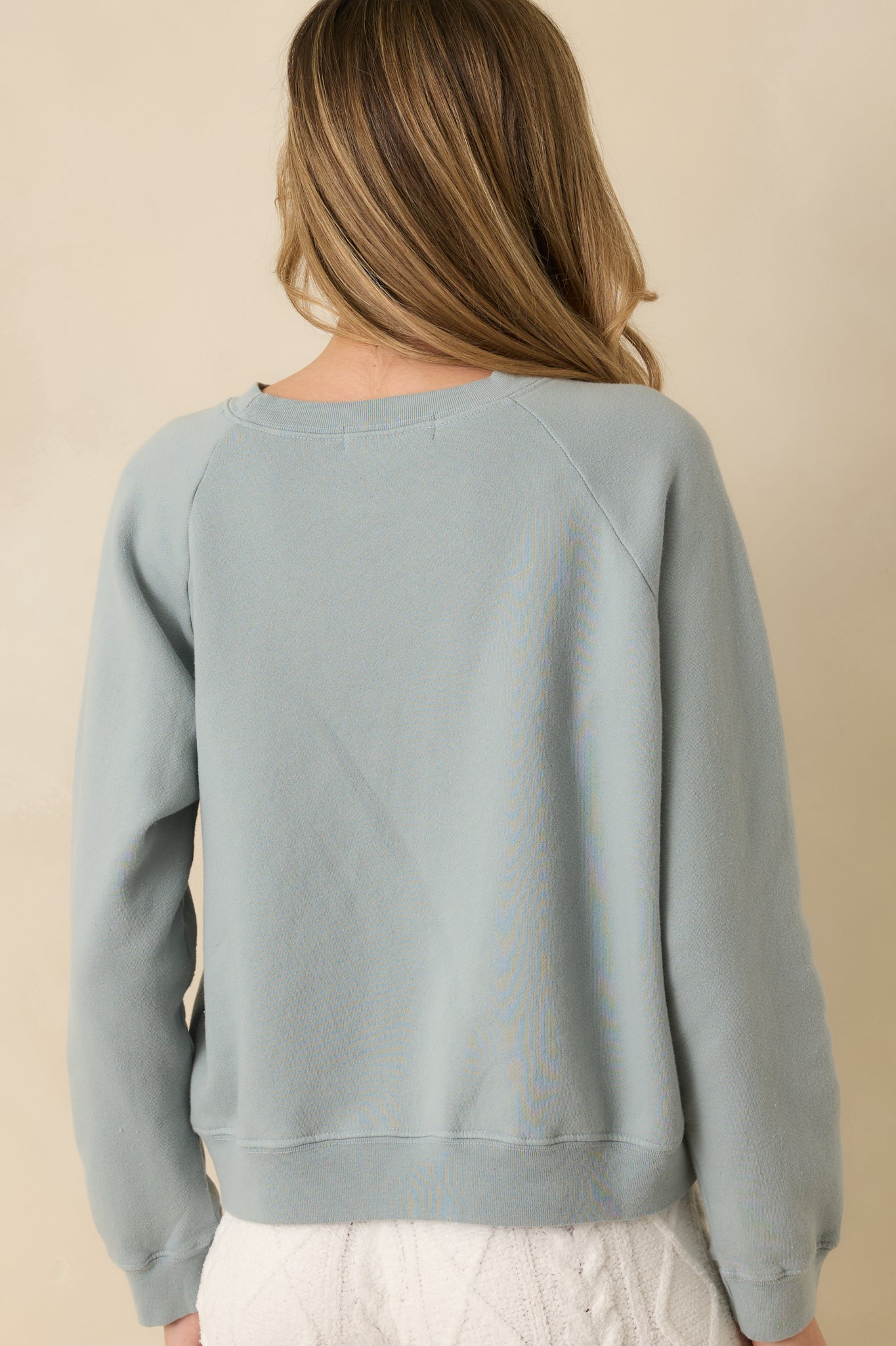 Kiss My Aspen Slate Blue Crewneck Ski Sweatshirt