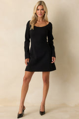 SPANX® Black Ponte Long Sleeve Mini Dress