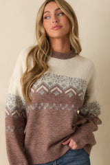 Make Yourself At Home Mauve Multi Knit Sweater