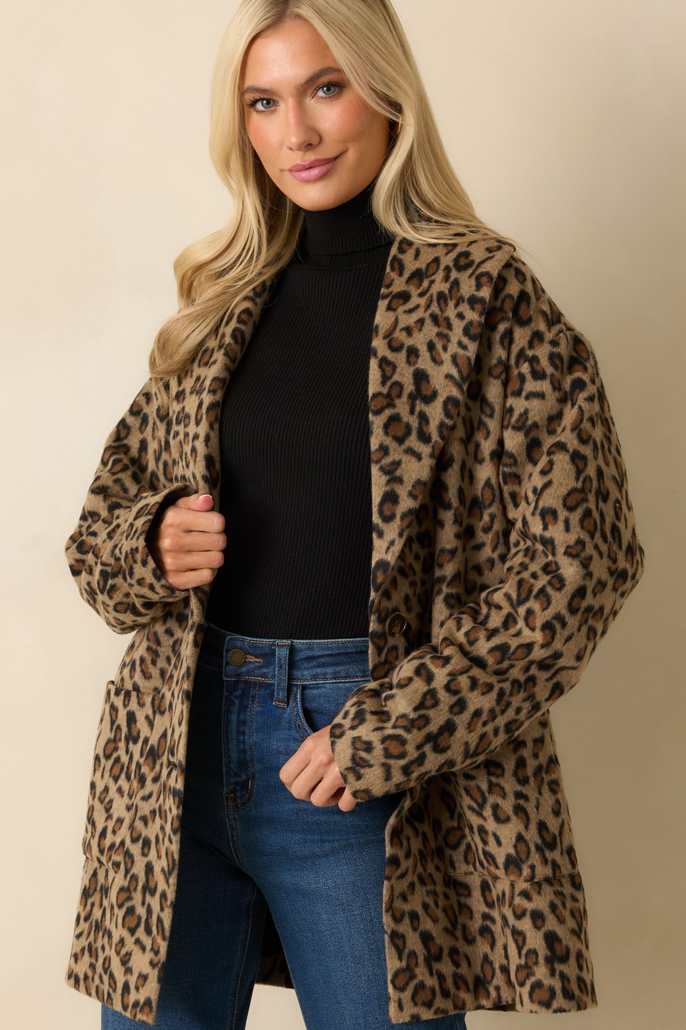 Z Supply Tan Lennon Leopard Coat