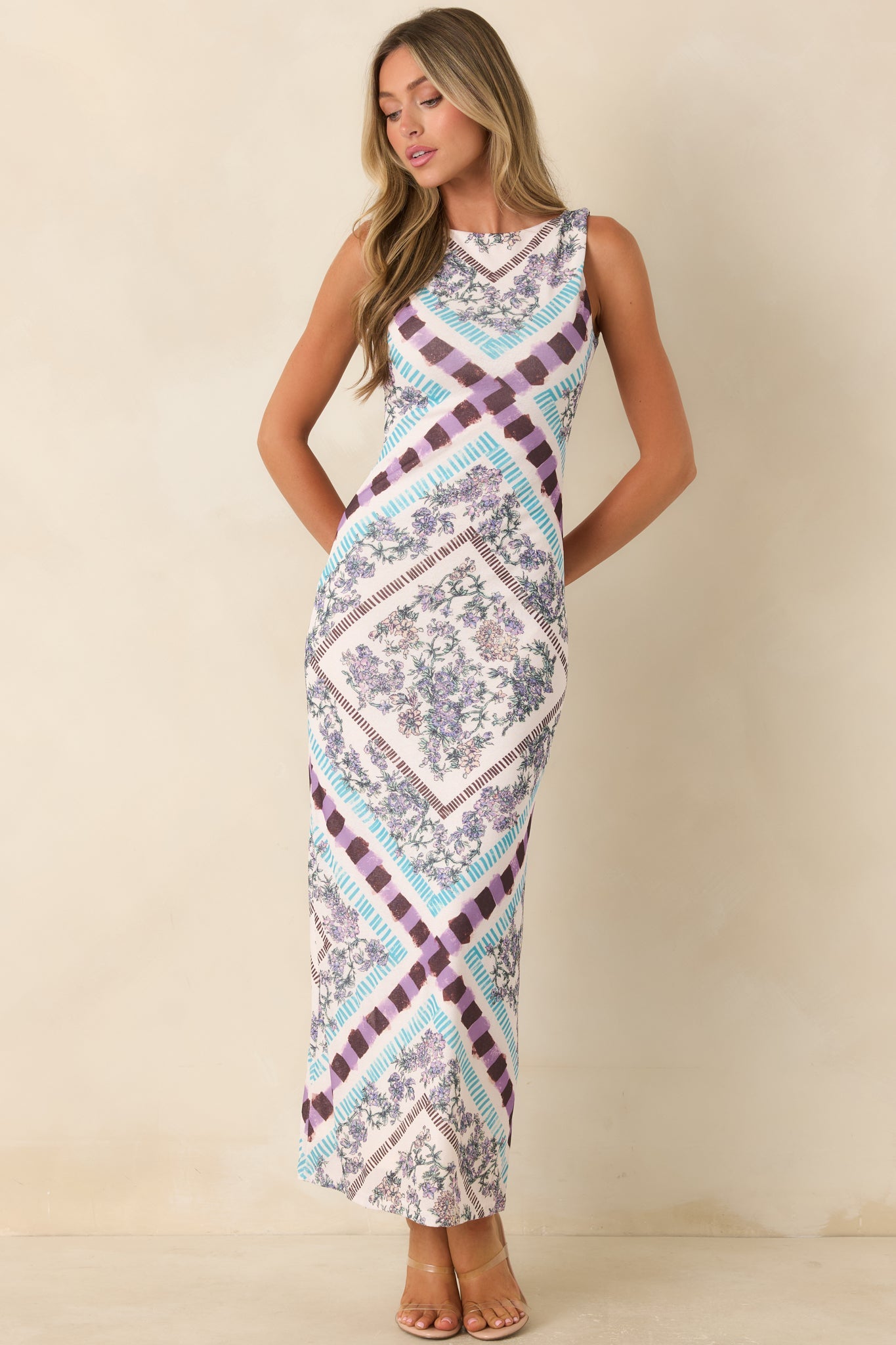 MINKPINK Reese Multi Floral Low Back Midi Dress