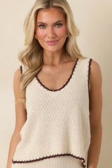 Z Supply Beige Yessenia Whipstitch Tank