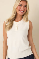 Required Reading Ivory Knit Sweater Tank