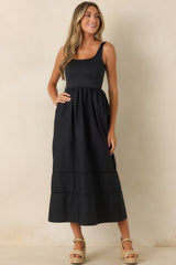 Z Supply Johanna Black Sleeveless Midi Dress