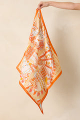 Take The Scenic Route Orange Multi Geometric Pattern Scarf