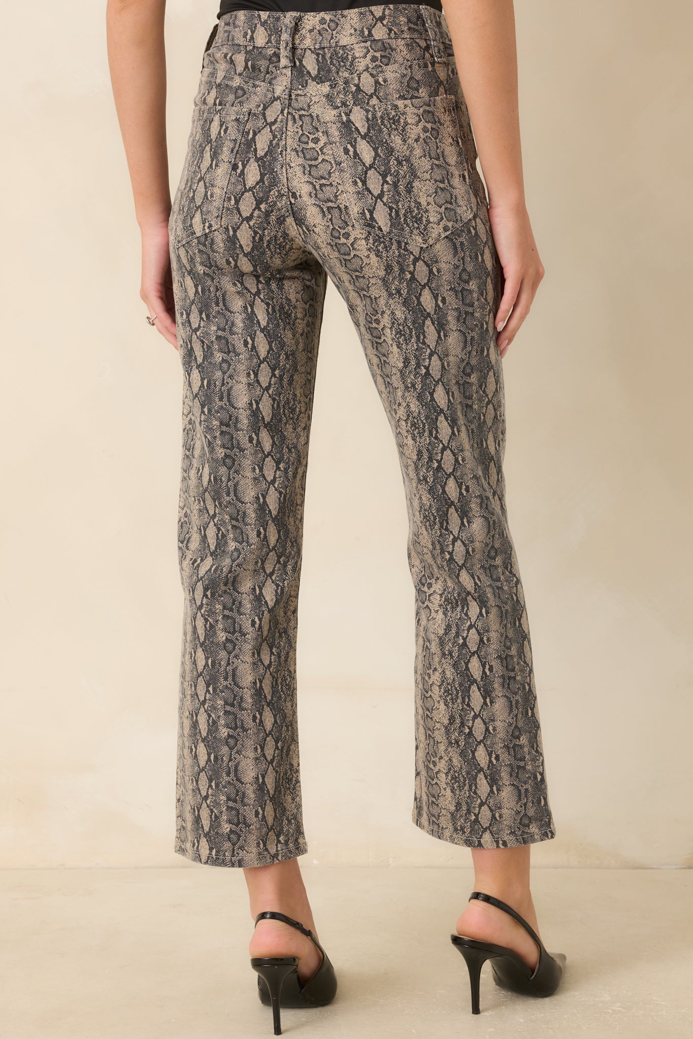 Made For Days Like This Tan Snakeskin Cotton Stretch Jeans