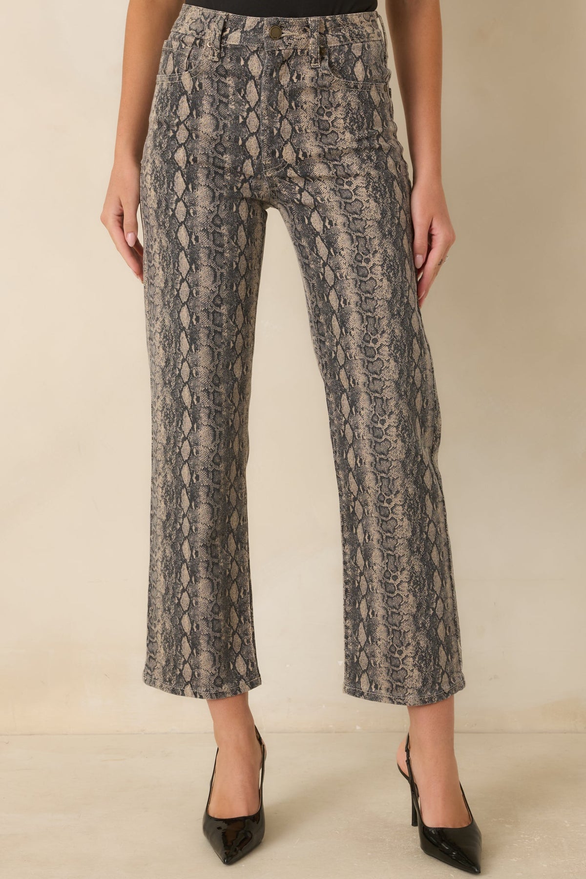 Made For Days Like This Tan Snakeskin Cotton Stretch Jeans
