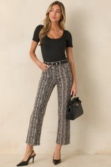 Made For Days Like This Tan Snakeskin Cotton Stretch Jeans