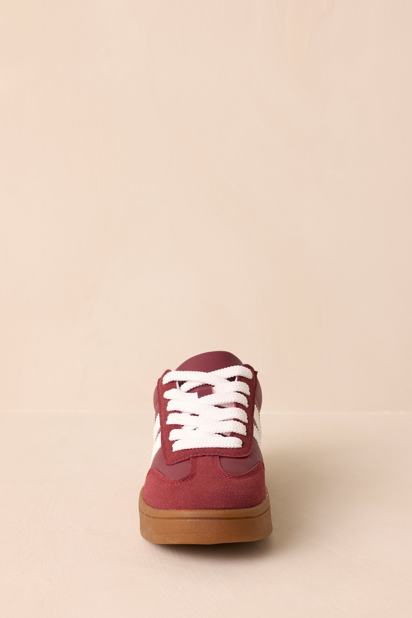 Chasing Chill Burgundy Faux Suede Lace-Up Sneakers