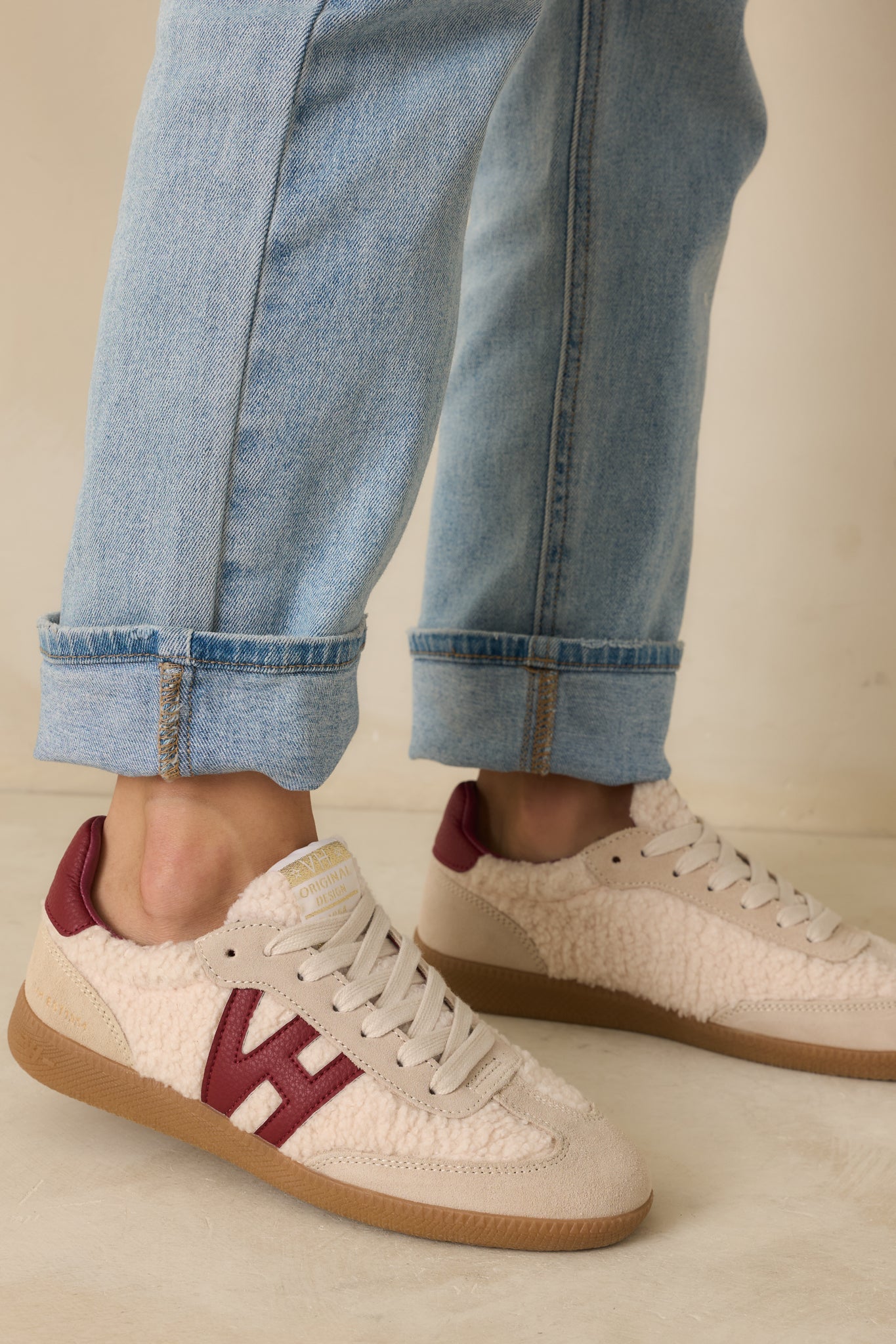 Vintage Havana Dreamer 1 Burgundy Sherpa Sneakers