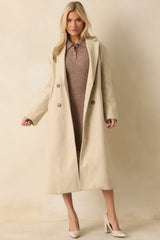 In Case You Need It Light Beige Double Breasted Longline Coat