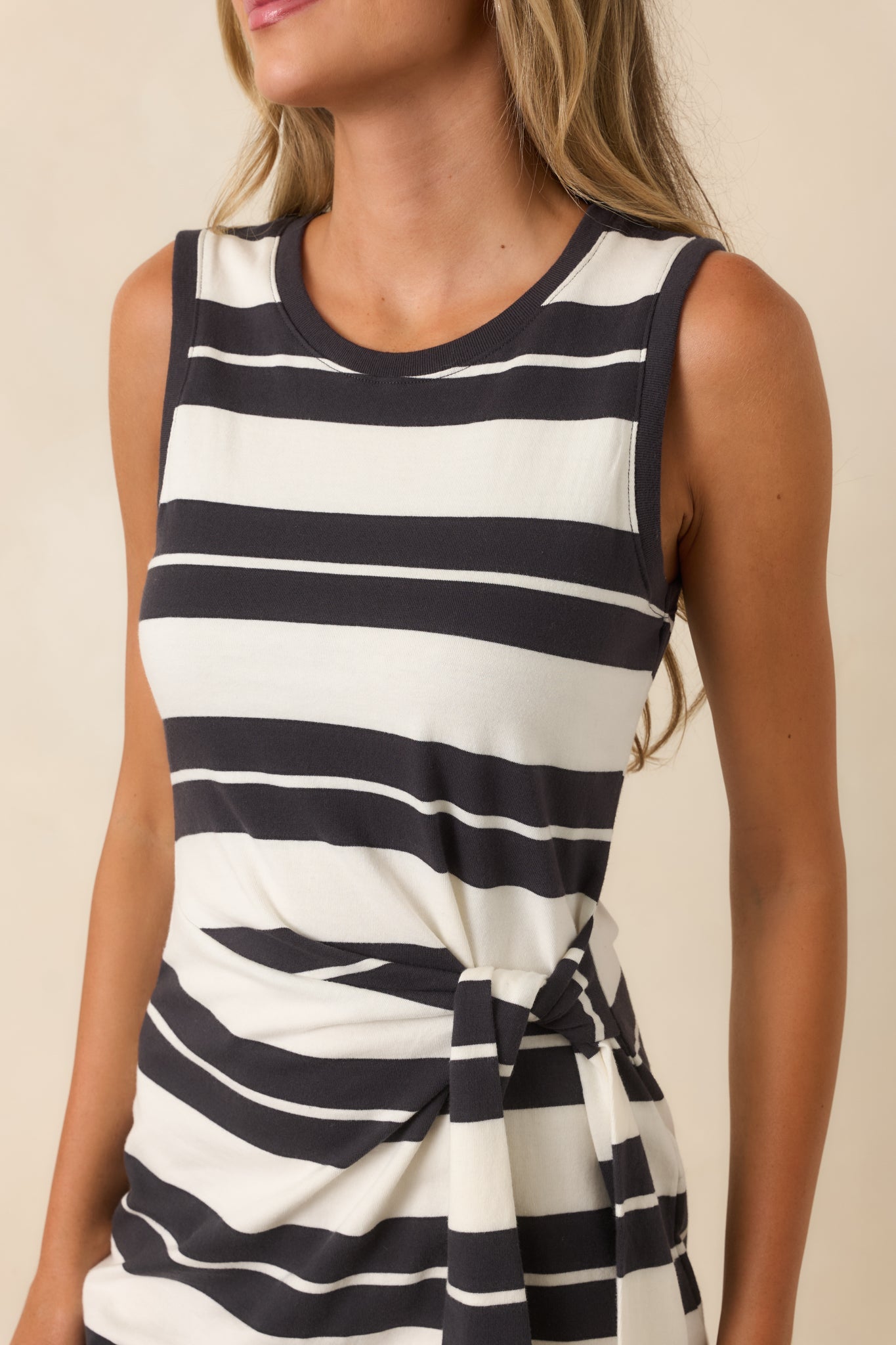 Z Supply Mattie Ash Black Stripe Cotton Mini Dress
