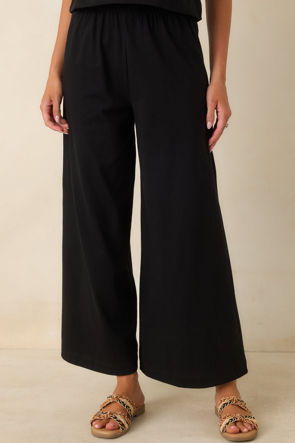 Z Supply Black Cotton Scout Jersey Pants