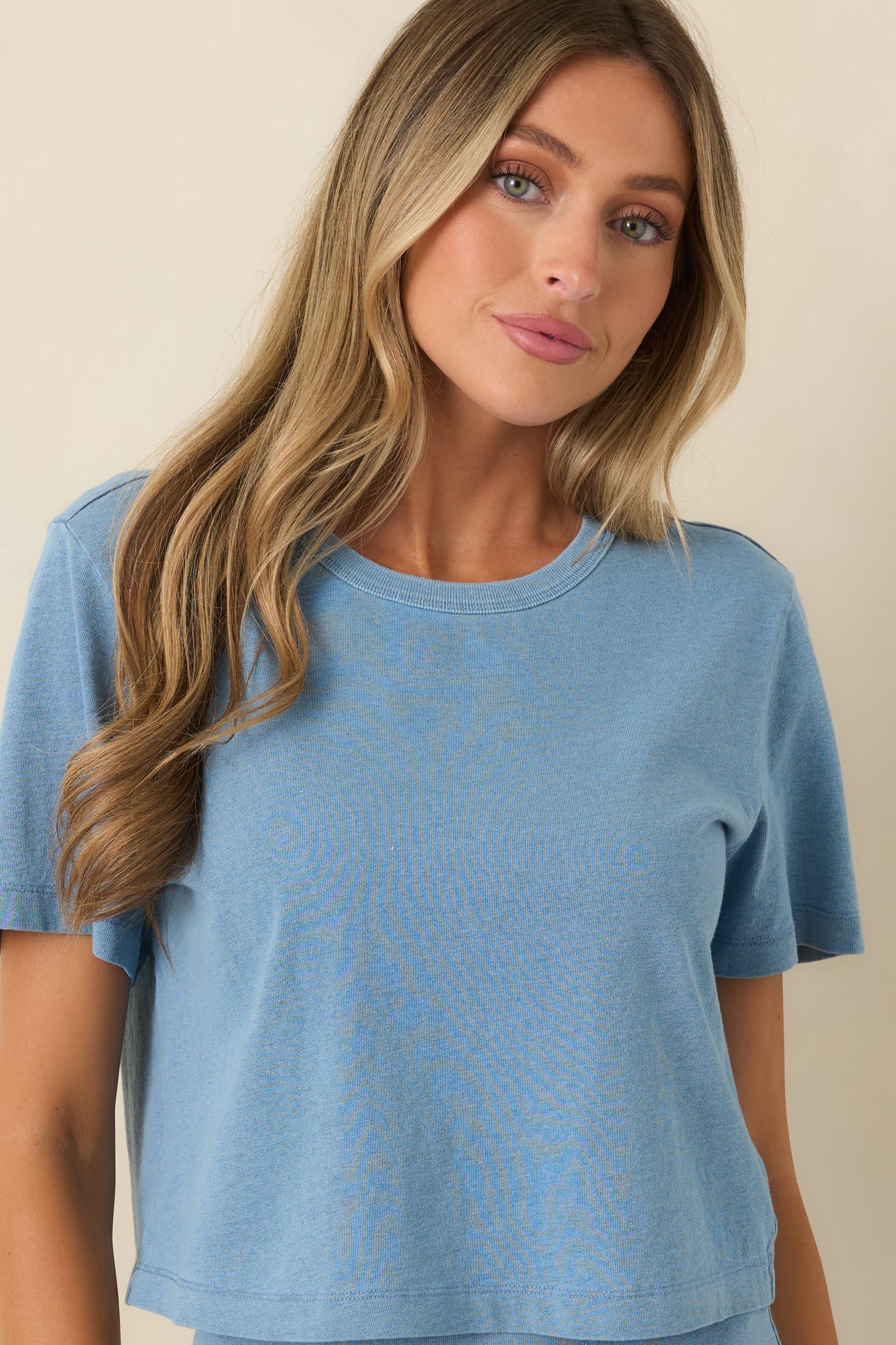 Z Supply Stellan Washed Indigo Cotton Jersey Denim Tee