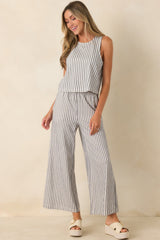 Z Supply Scout Navy & Ivory Cotton Knit Stripe Pants