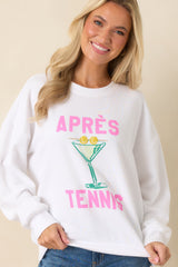 Z Supply Apres Tennis White Oversized Sweatshirt
