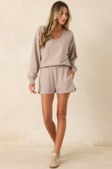 Z Supply The Everyday Heather Beige French Terry Shorts