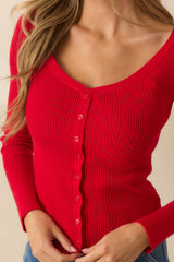 Z Supply Festive Red Knit Jovy Sweater