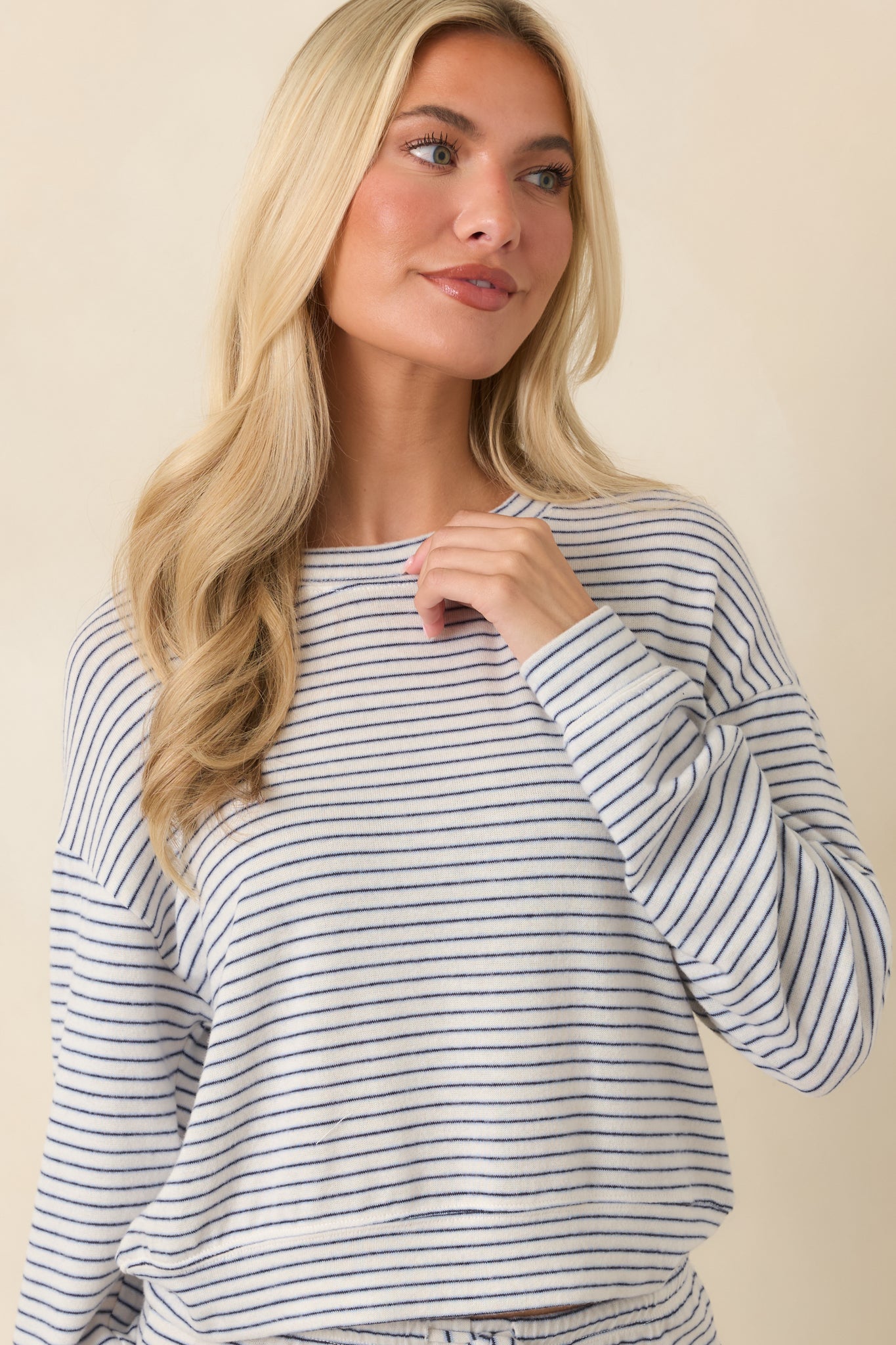 Z Supply Classic Navy Stripe Long Sleeve Top