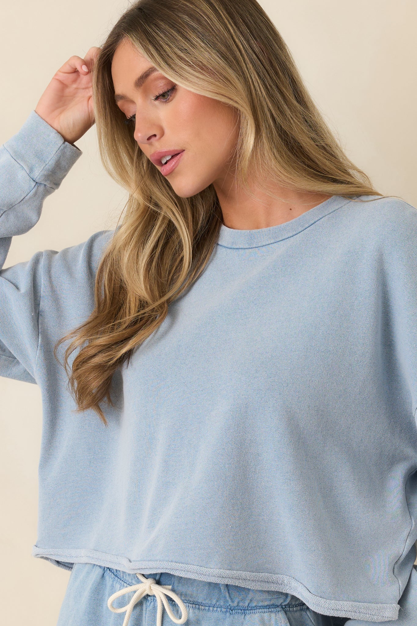 Z Supply Circuit Ocean Air Indigo Knit Sweatshirt