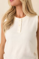 Required Reading Ivory Knit Sweater Tank
