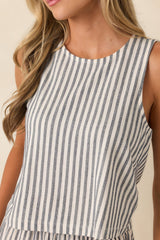 Z Supply Sloane Navy & Ivory Cotton Knit Stripe Top