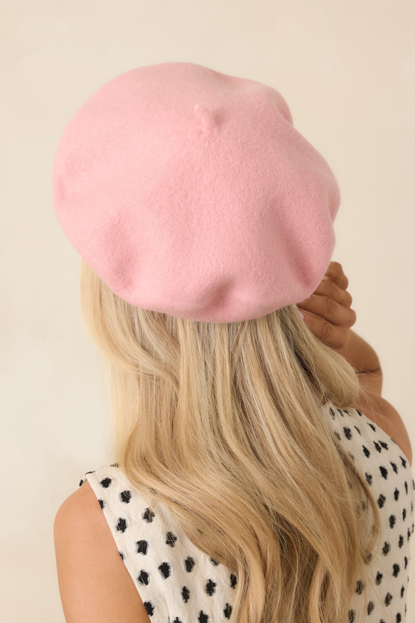 Bonjour Beautiful Rose Pink Wool Beret