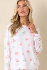 Z Supply White Spritz Long Sleeve Pajama Top