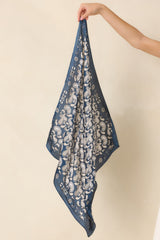 Stars & Satin Navy Paisley Satin Scarf