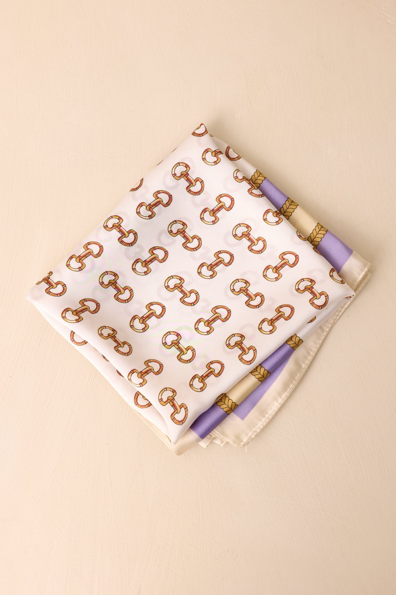 At First Light Lavender Multi Equestrian Print Satin Scarf