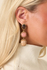 A Good Thing Going Pink Multi Stone Drop Earrings