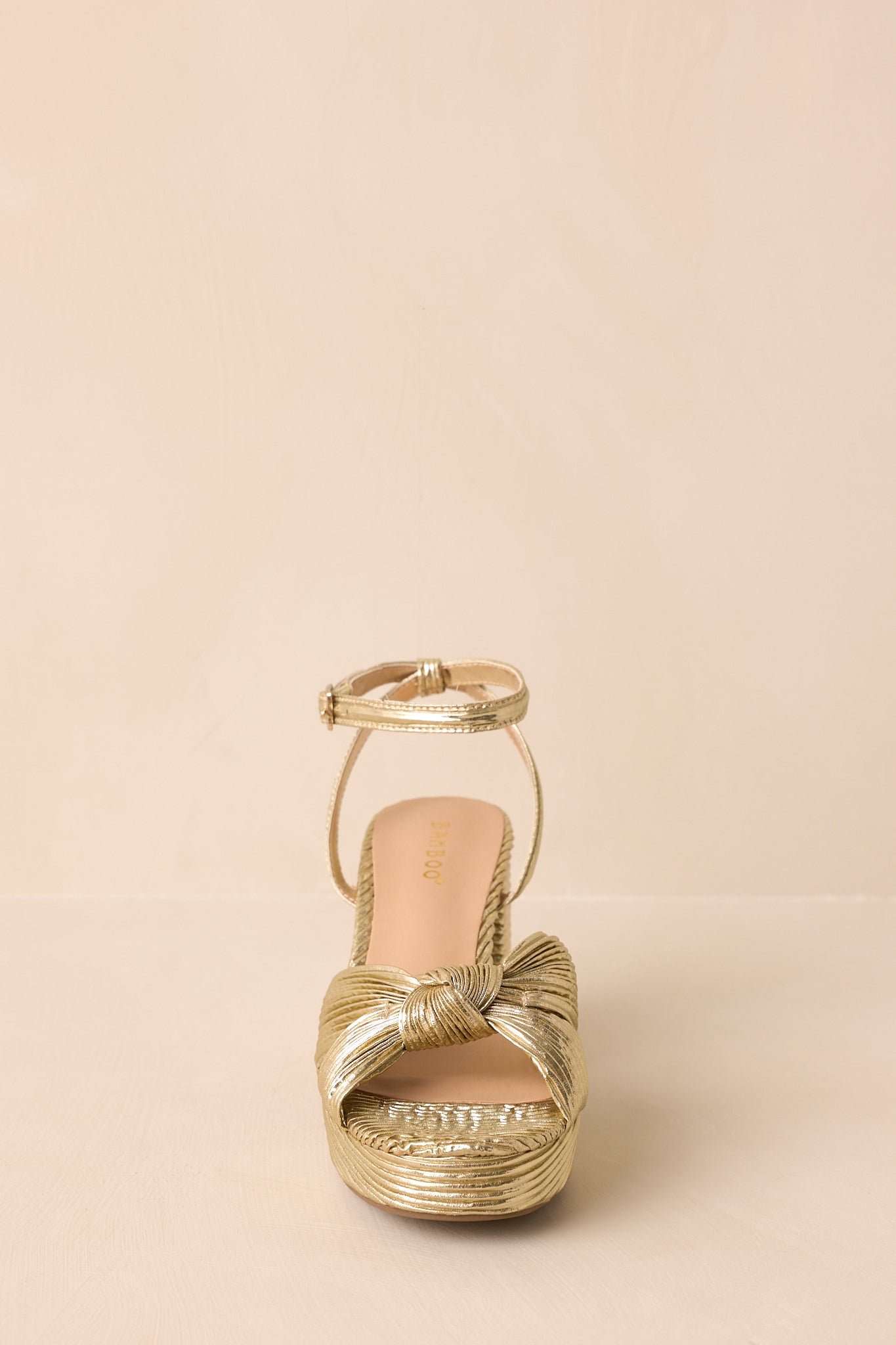 Go For It Gold Metallic Block Heels