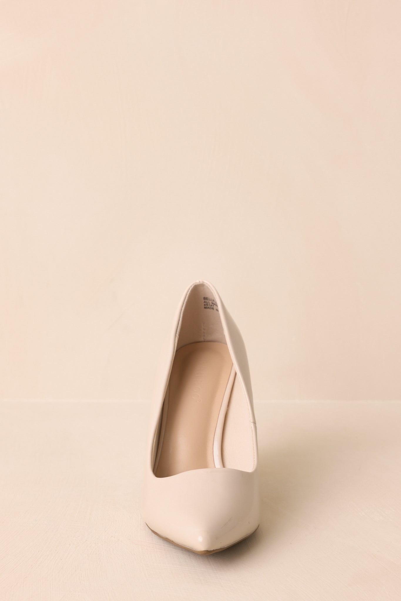Run The Show Ivory Patent Pointed Toe Block Heel Pumps