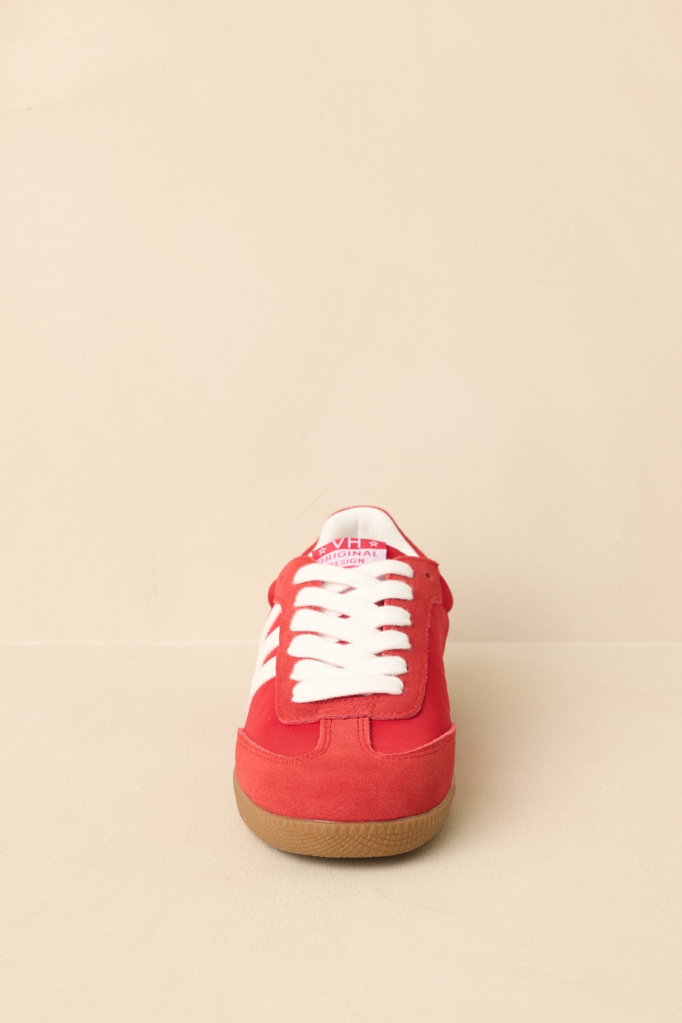 Vintage Havana Nadia Red Suede Lace-Up Sneakers