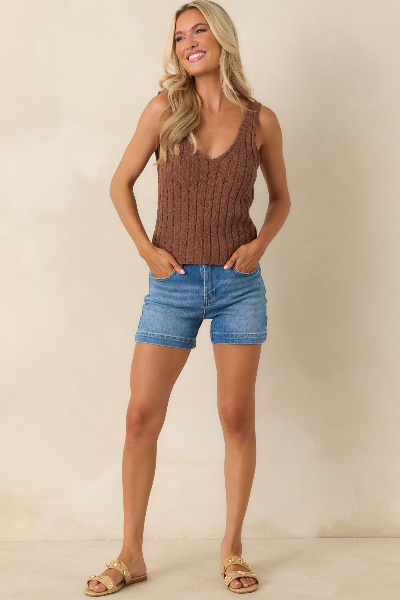 Road Trip Ready Medium Wash Denim Shorts