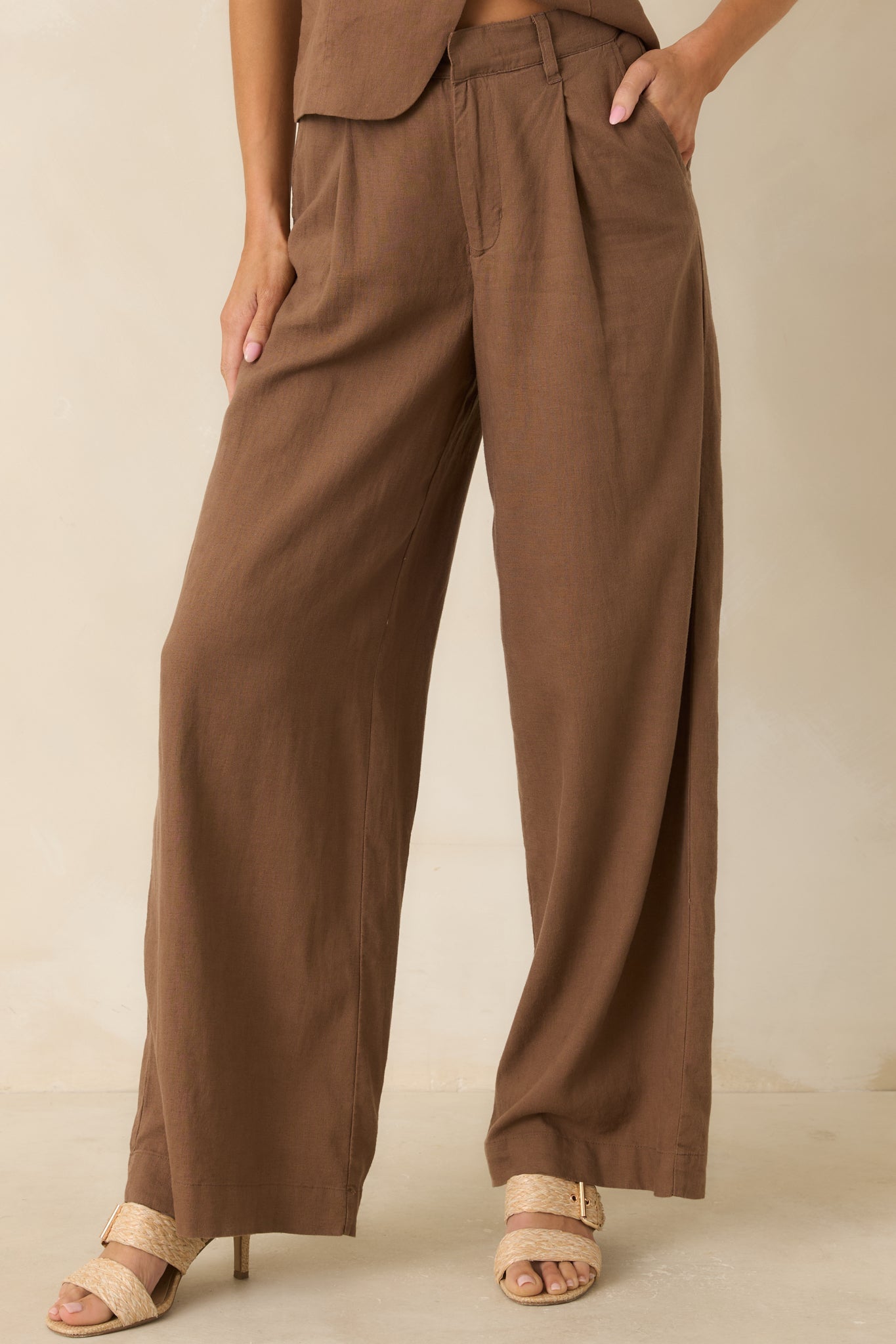 Z Supply Overlook Chestnut Brown Linen Pants